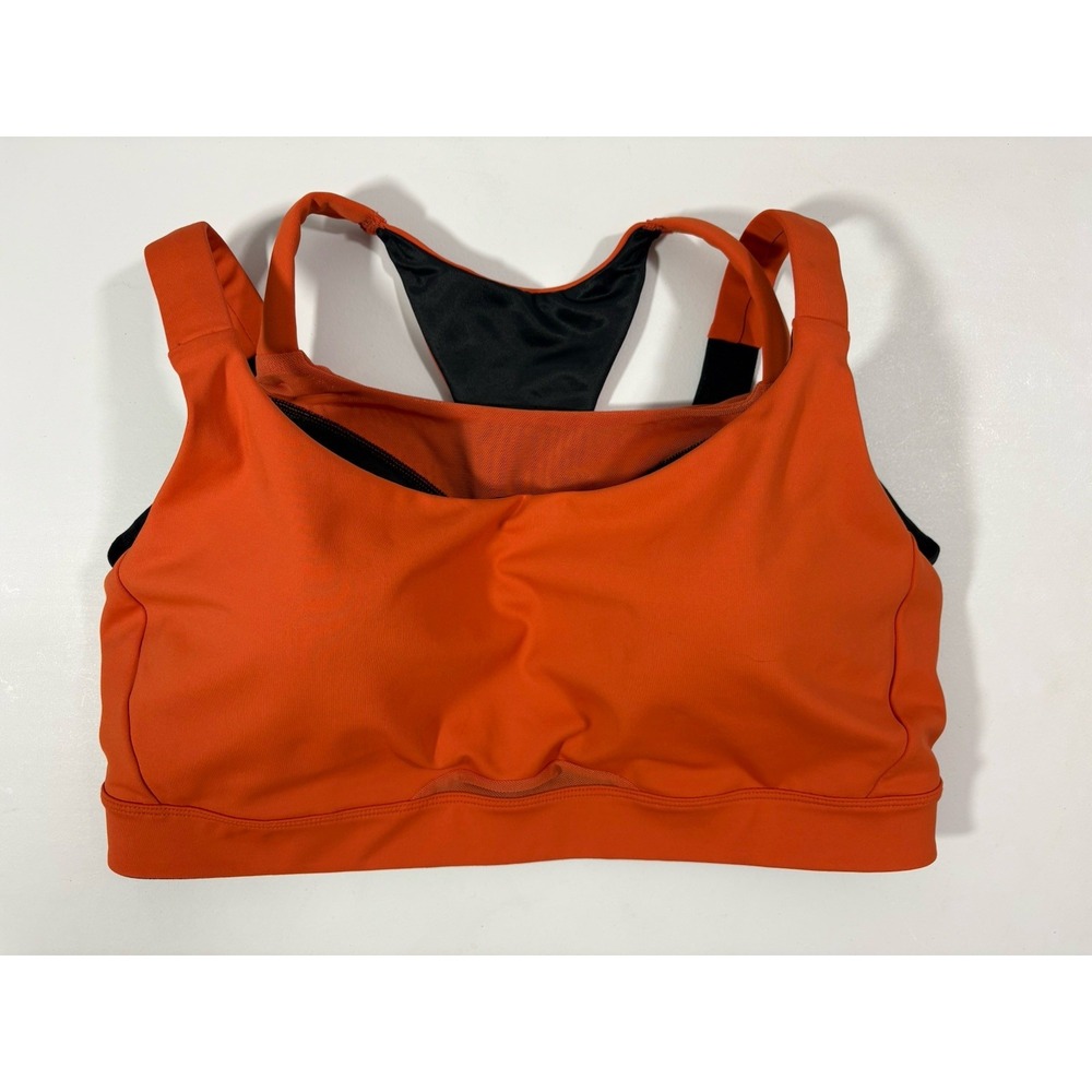 Oiselle Boom Bra Flash Flare Orange High Support Running Sports Bra Size 40D